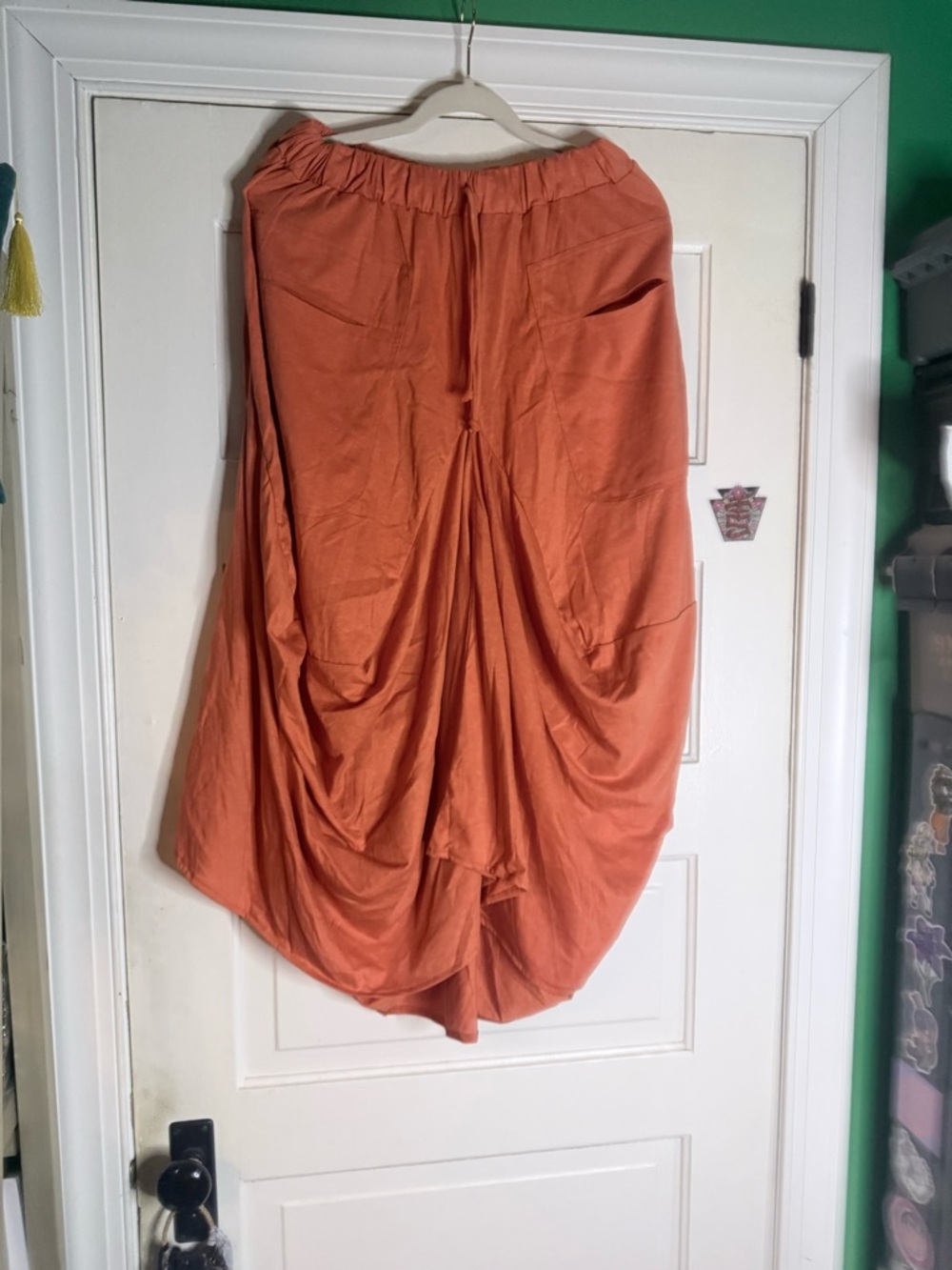 Thaluta Draped Maxi Skirt in Burnt Orange